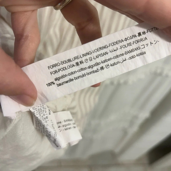 Zara 100% cotton dress / top w crochet detail beige and cream vertical stripes L - Picture 10 of 11